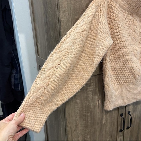 Anthropologie Sleeping On Snow Knit Off Shoulder Alpaca Blend Sweater Medium - Picture 7 of 13